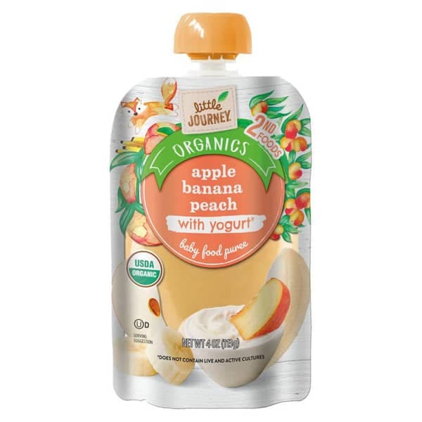 Little Journey Apple Banana Peach with Yogurt Pure Baby Food