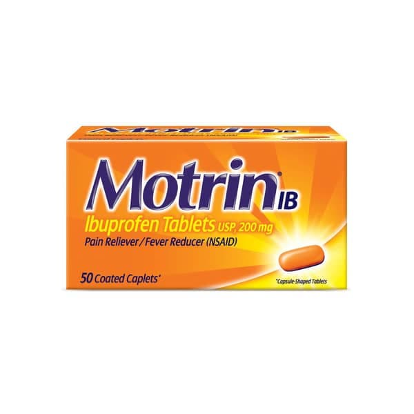 Motrin IB Fever Pain & Reliever Ibuprofen 200 mg Tablets