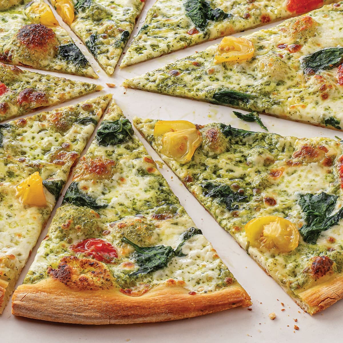 Thin Crust Pesto, Tomato & Spinach Pizza - 8 Slices