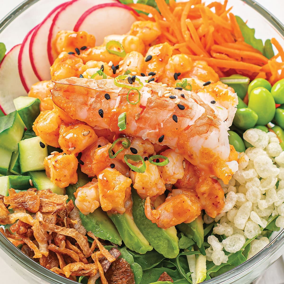 Sweet & Spicy Shrimp Poke Salad