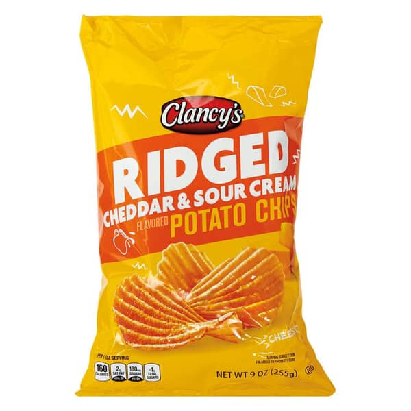 Clancy's Cheddar & Sour Cream Ridged Potato Chips