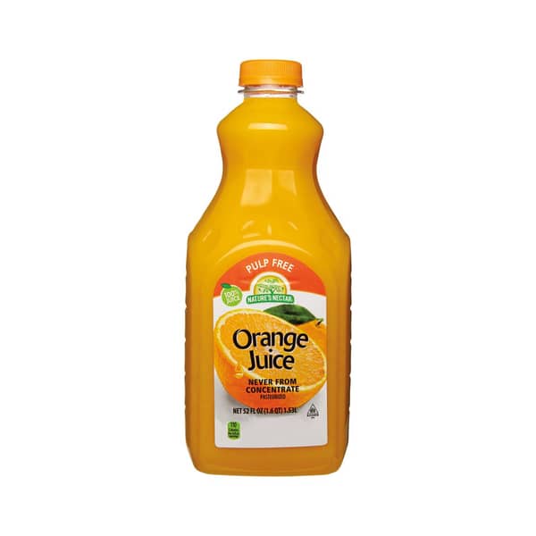 Nature's Nectar No Pulp Premium Not from Concentrate Orange Juice Bottle