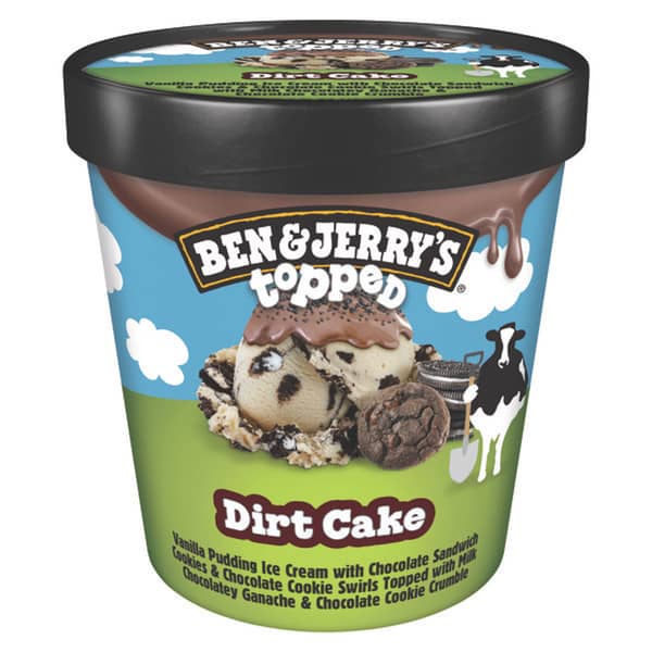 Ben & Jerry's Dirt Cake Topped Vanilla Pudding Ice Cream