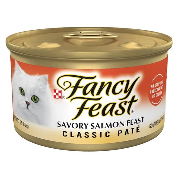 Fancy Feast Grain-Free Savory Salmon Feast Classic Pate Gourmet Wet Cat Food