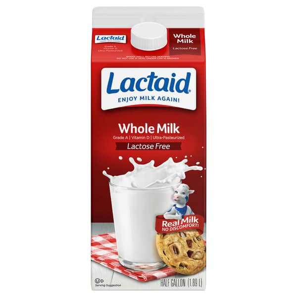 Lactaid Lactose Free Whole Milk Carton