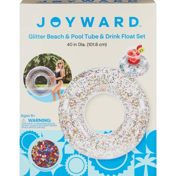 Joyward Glitter Beach & Pool Tube & Drink Float Set