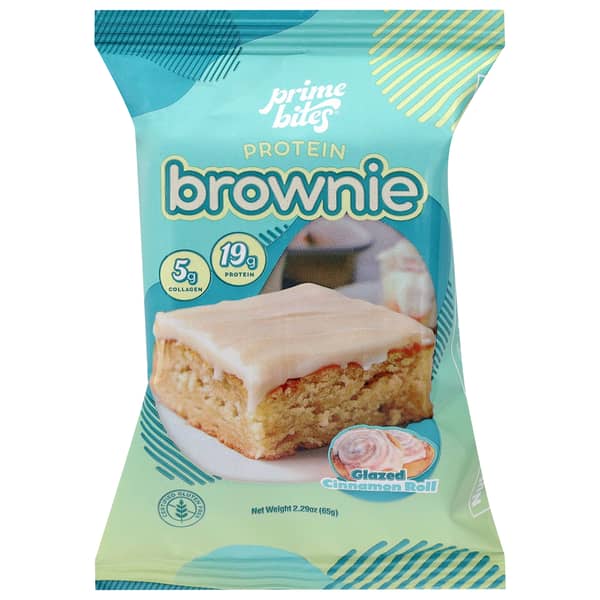 Prime Bites Glazed Cinnamon Roll Protein Brownie