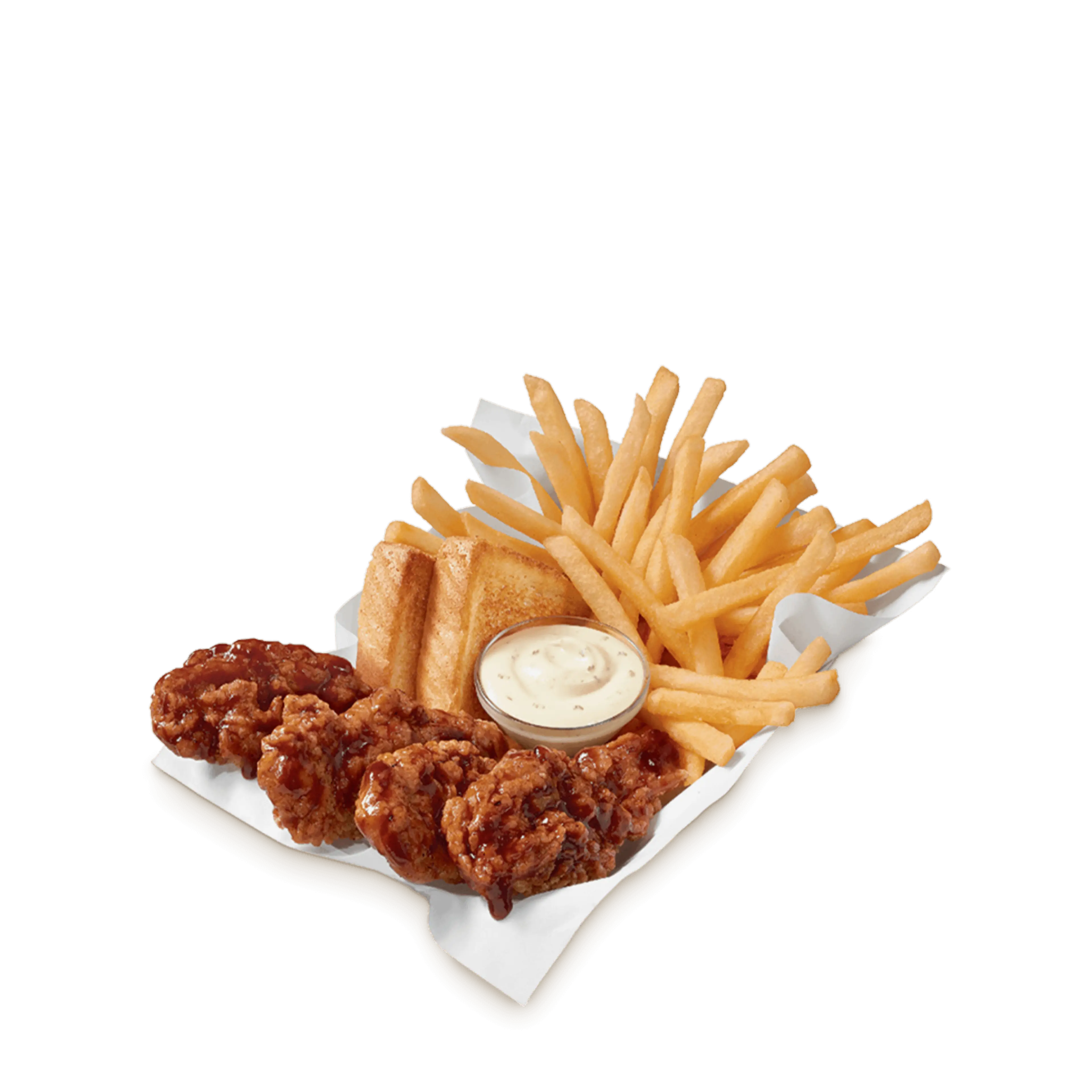 Sauced & Tossed Honey BBQ Chicken Strip Basket
