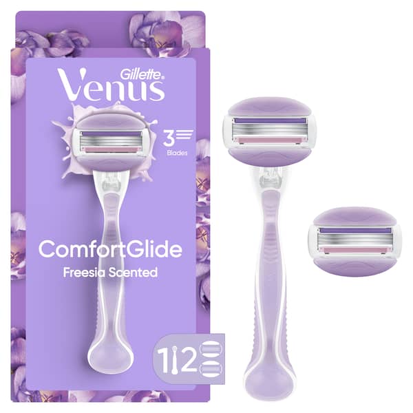 Venus Comfortglide Women's Razor Freesia Scented with Reusable Razor Handle + 2 Blade Refills