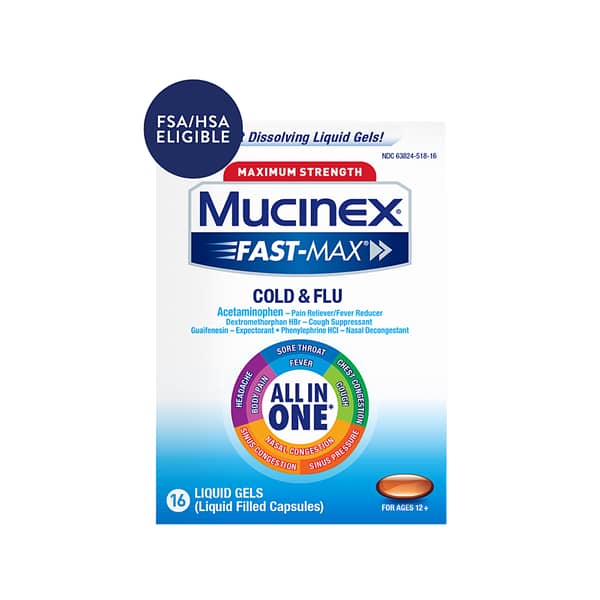 Mucinex Fast Max Maximum Strength Cold & Flu Liquid Gels