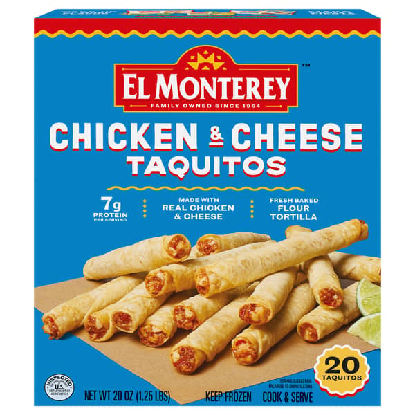 El Monterey Chicken & Cheese Frozen Flour Taquitos