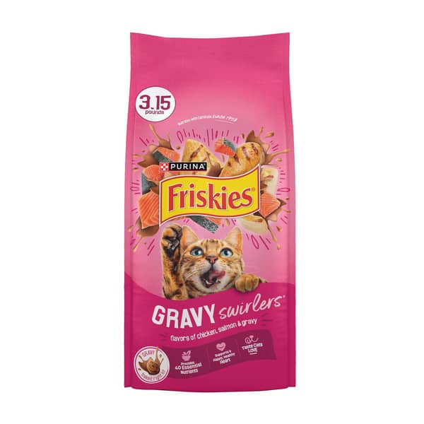 Friskies Chicken Salmon & Gravy Swirl'd Dry Cat Food