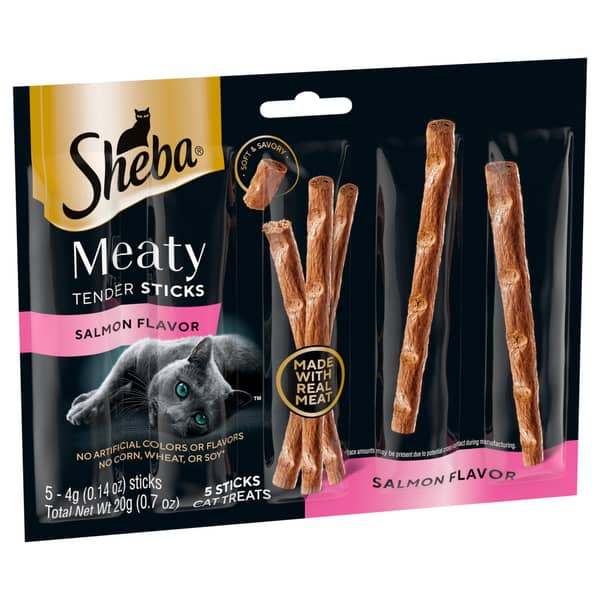 Sheba Salmon Flavor Meaty Tender Sticks Cat Treats