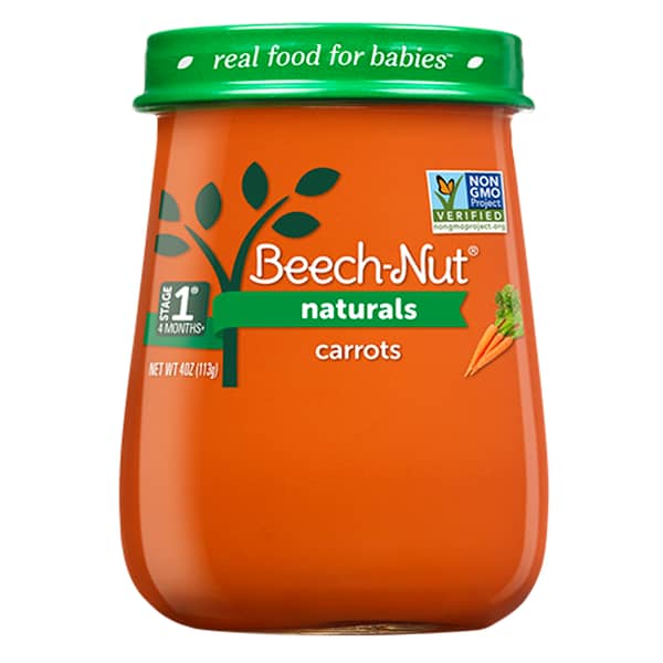 Beech-Nut Stage 1 4+ Months Naturals Carrots Baby Food Jar