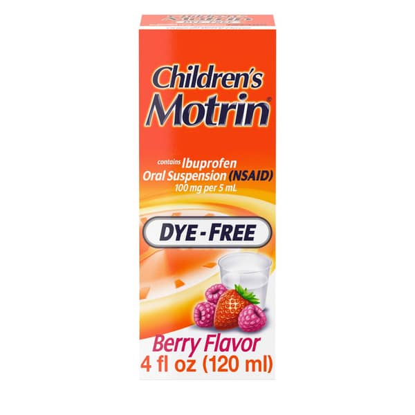 Motrin Children's Dye-Free Berry Flavor 100 mg Ibuprofen Oral Suspension