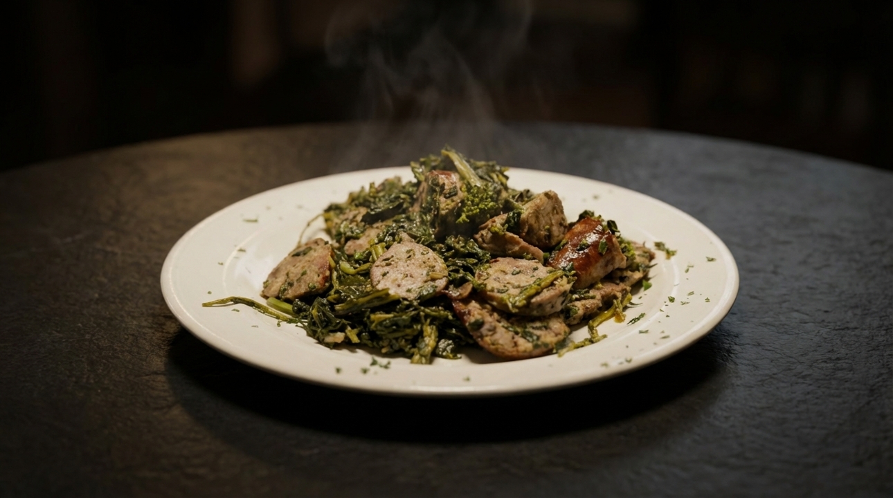 Rapini with Thick Cut Sausage