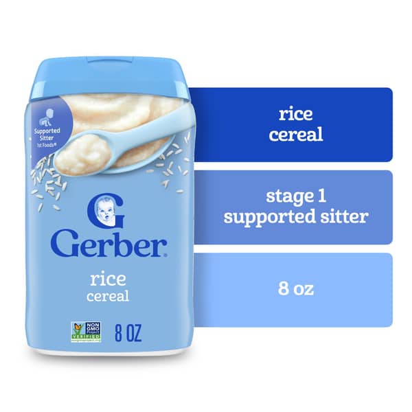 Gerber 1st Foods Supported Sitter Rice Cereal Baby Food Canister