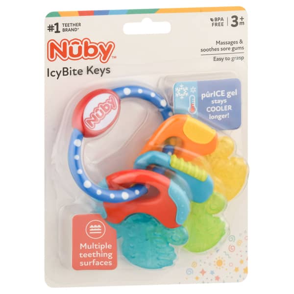 Nuby IcyBite 3+ Months Assorted Colors Teether Keys