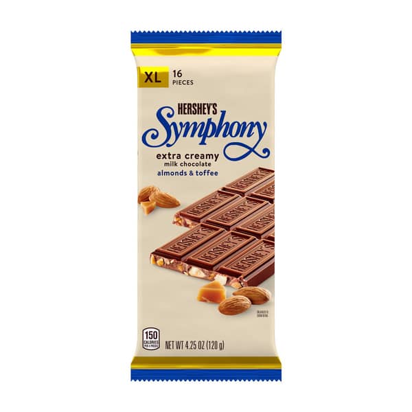Hershey's Symphony Extra Creamy Almonds & Toffee Milk Chocolate Extra Large Candy Bar