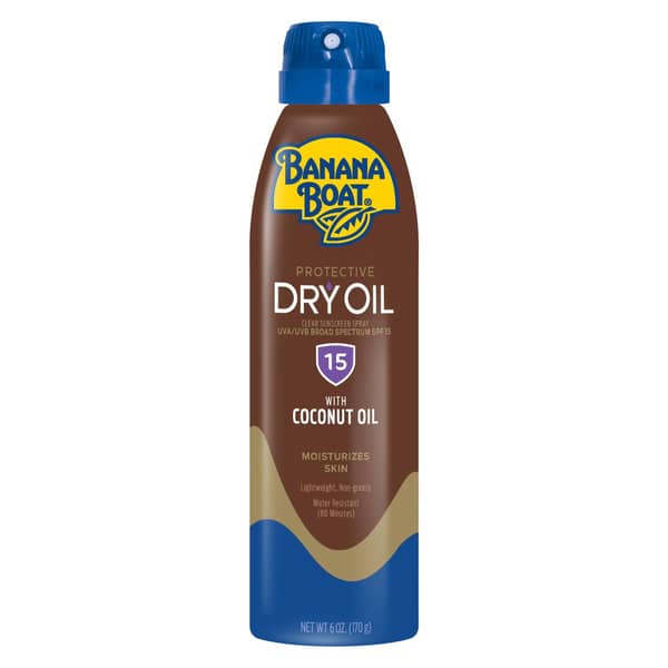 Banana Boat Dry Oil Sunscreen Spray with Coconut Oil SPF 15 Clear