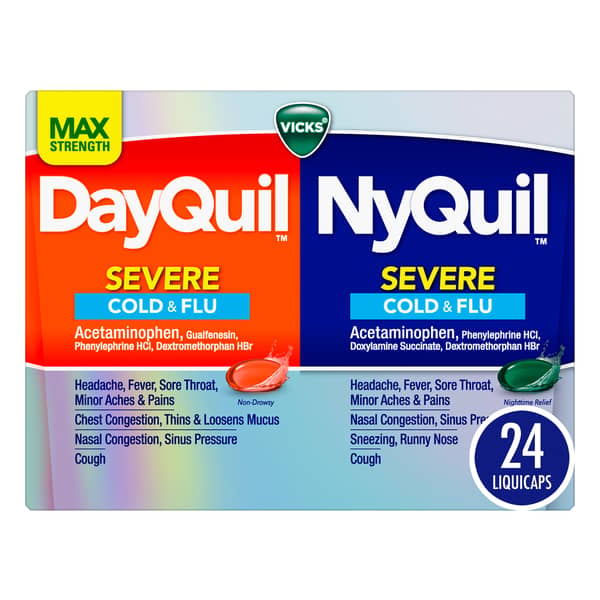 Vick's Dayquil & Nyquil Max Strength Severe Cold & Flu LiquiCaps Combo Pack