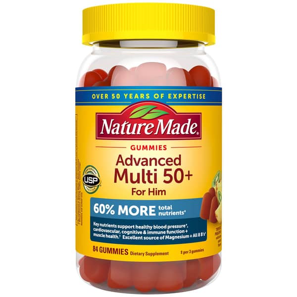 Nature Made for Him 50+ Advanced Multivitamin Tropical Pineapple Gummies