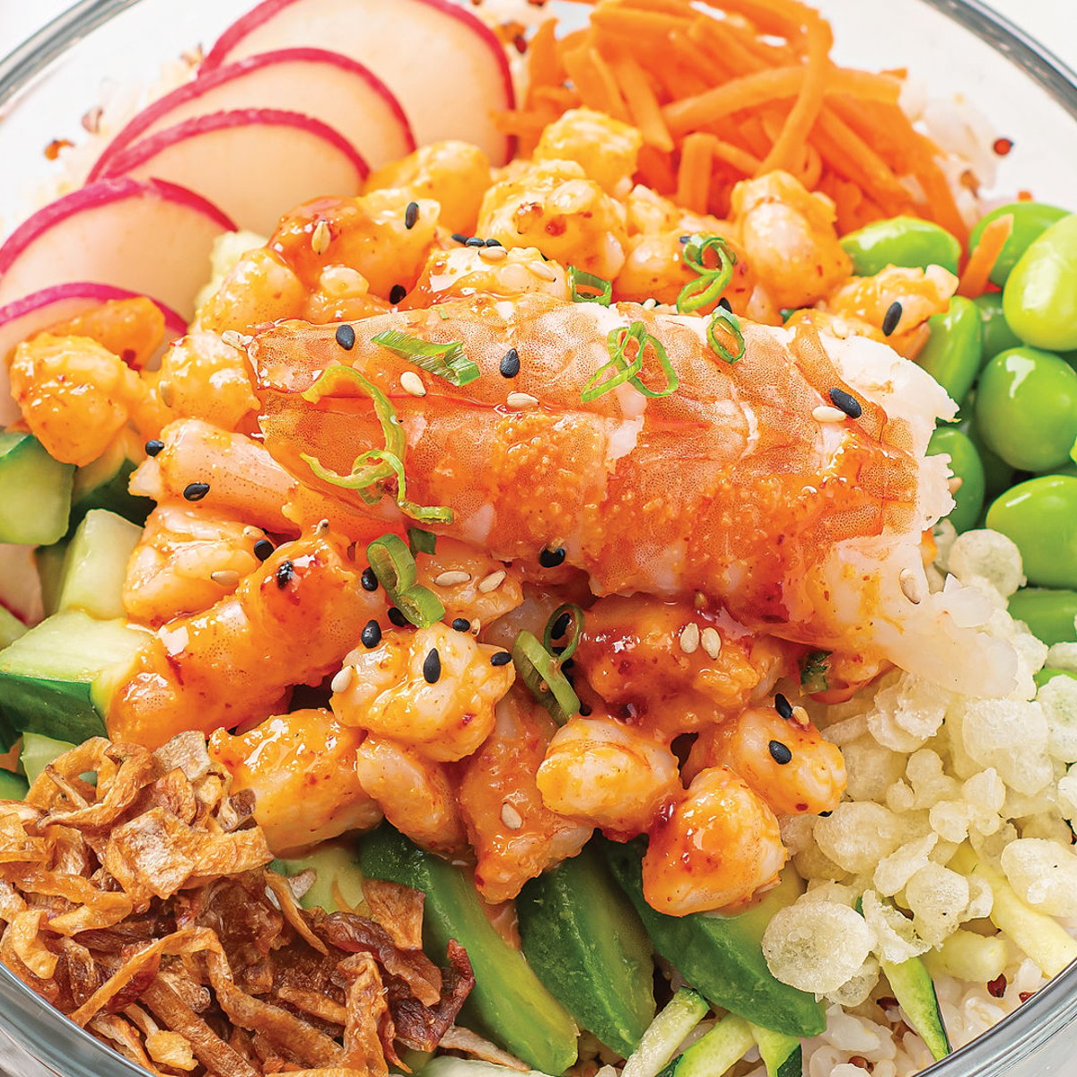 Sweet & Spicy Shrimp Poke Bowl