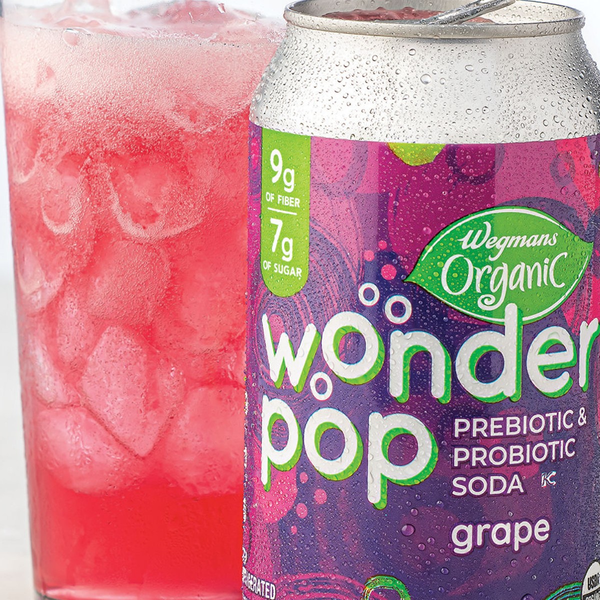 Wegmans Organic Wonder Pop Probiotic Drink Grape Soda