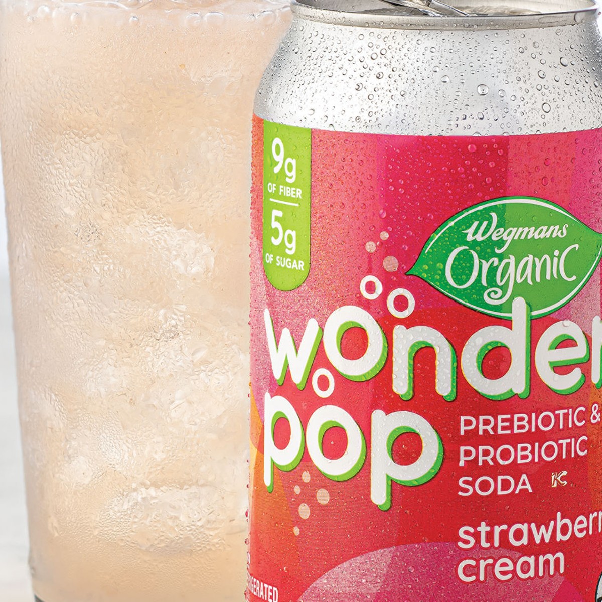 Wegmans Organic Wonder Pop Probiotic Drink Strawberry Cream Soda